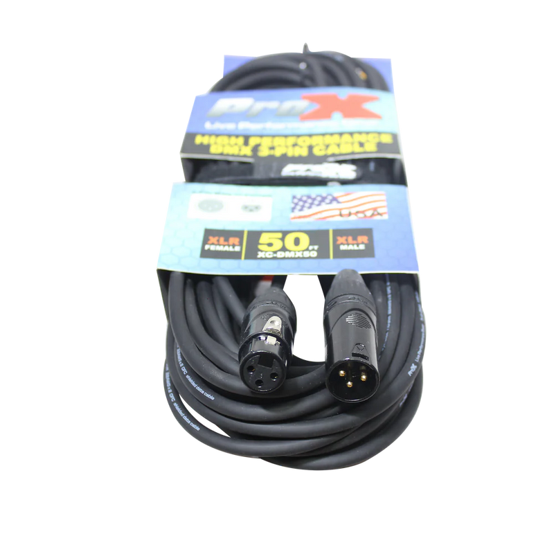 PROX-XC-DMX50 - ProX XC-DMX03 50 Ft. DMX XLR3-M to XLR3-F High Performance Cable