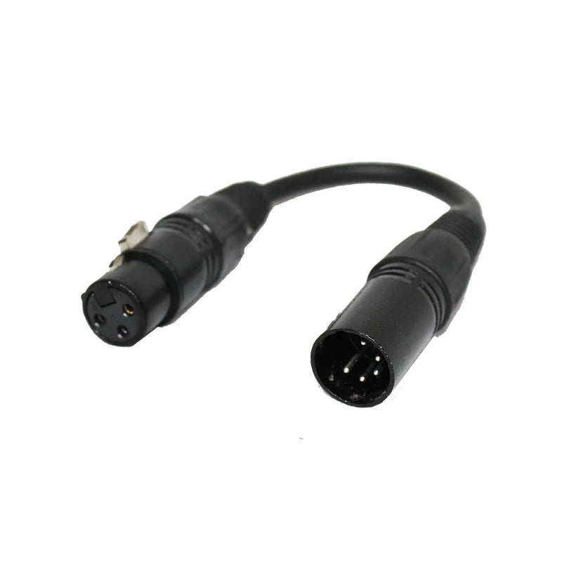 PROX-XC-DMX5M3F - ProX XC-DMX5M3F 6" Male XLR-5 to Female XLR-3 DMX Cable Adapter