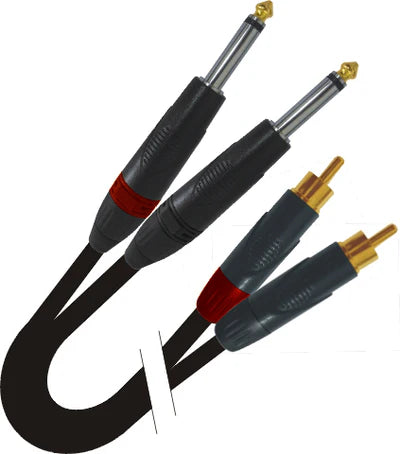 PRO-X- XC-DPR03 - ProX XC-DPR03 3 Ft. Unbalanced Dual 1/4" TS-M to Dual RCA-M High Performance Audio Cable