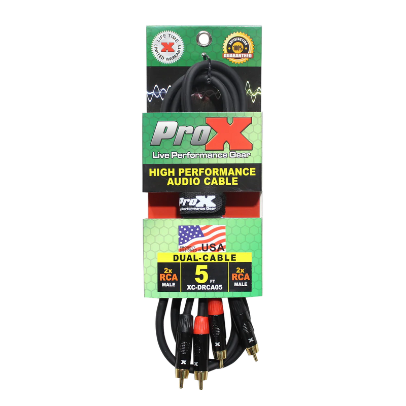 PRO-X- XC-DRCA05 - ProX XC-DRCA5 5 Ft. Unbalanced Dual RCA-M to Dual RCA-M High Performance Audio Cable