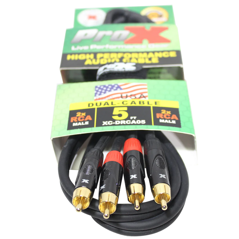 PRO-X- XC-DRCA05 - ProX XC-DRCA5 5 Ft. Unbalanced Dual RCA-M to Dual RCA-M High Performance Audio Cable