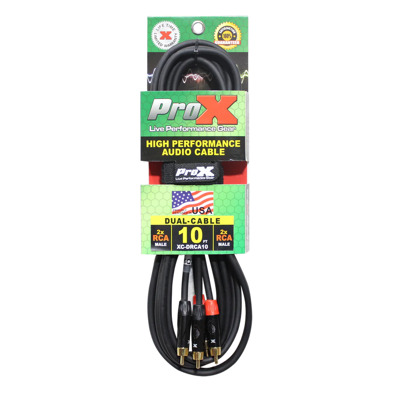 PRO-X- XC-DRCA10 - ProX XC-DRCA10 10 Ft. Dual RCA-M to Dual RCA-M High Performance Audio Cable