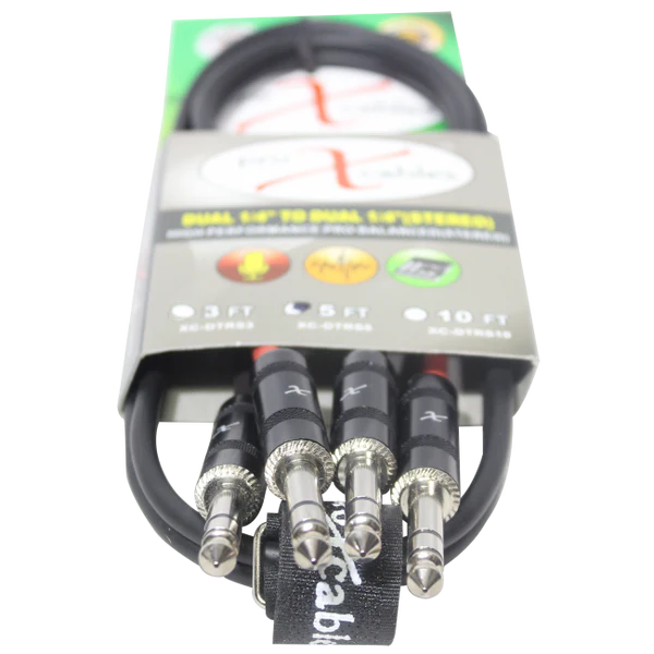 PROX-XC-DTRS5 - ProX XC-DTRS5 Balanced Dual 1/4" TRS to Dual 1/4" TRS High Performance Audio Cable - 5 Ft.