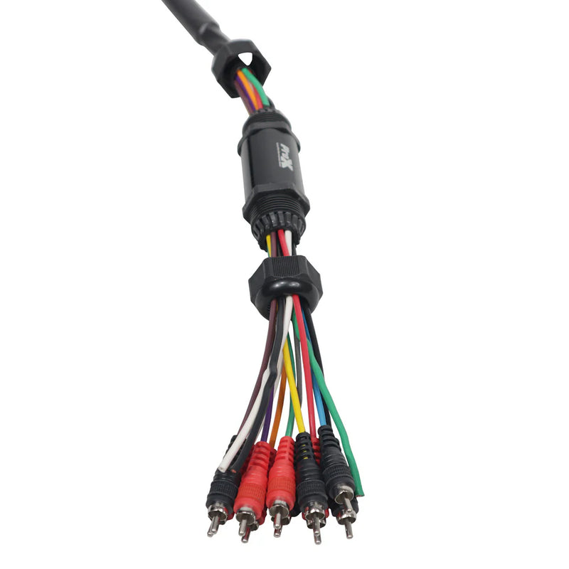 PROX-XC-MEDOOZA50 - ProX XC-MEDOOZA50 50' ft 10 RCA Channel + 3 Power Cable for Marine and Car Audio - Medusa Style Cable