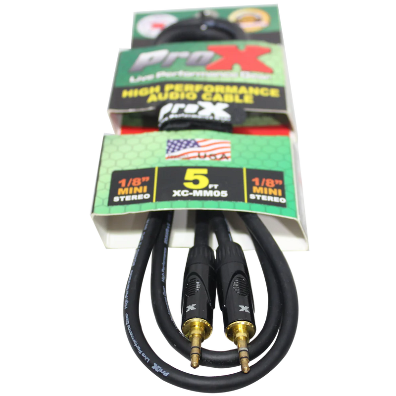 PRO-X- XC-MM05 - ProX XC-MM05 Balanced TRS-M Mini 1/8" to TRS-M Mini 1/8" High-Performance Audio Cable - 5 Ft.