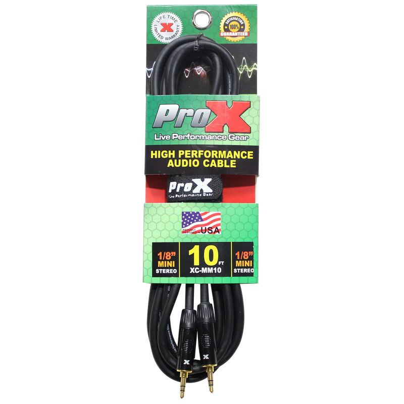 PRO-X- XC-MM10 - ProX XC-MM10 Balanced TRS-M Mini 1/8" to TRS-M Mini 1/8" High Performance Audio Cable - 10 Ft.