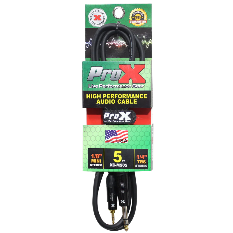 PROX-XC-MS05 - ProX XC-MS05 Balanced TRS-M Mini 1/8" to TRS-M High Performance Audio Cable - 5'