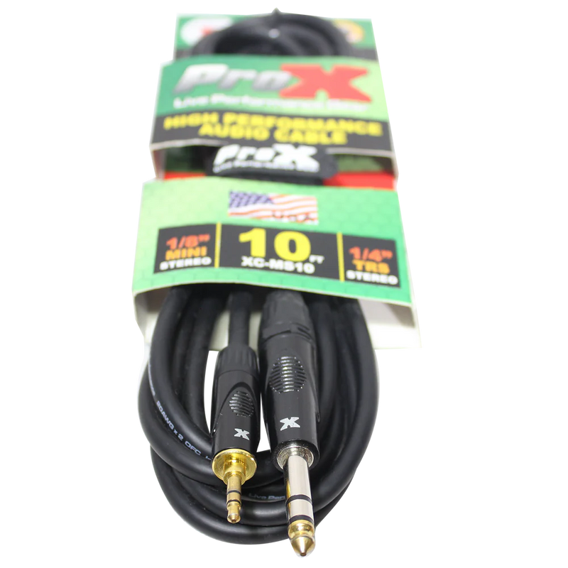 PRO-X- XC-MS10 - ProX XC-MS10 Balanced TRS-M Mini 1/8" to TRS-M High Performance Audio Cable - 10'