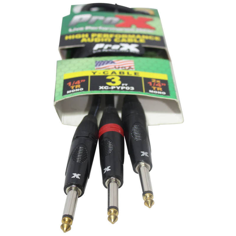 PRO-X- XC-PYP03 - ProX XC-PYP03 1/4" to Dual 1/4" High Performance Audio Cable - 3 Ft.