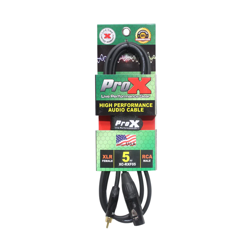 PRO-X- XC-RXF05 - ProX XC-RXF05 5 Ft. Unbalanced RCA to XLR3-F High Performance Audio Cable