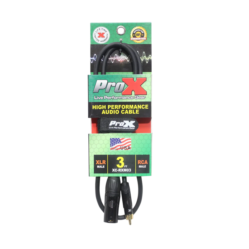 PROX-XC-RXM03 - ProX XC-RXM03 3 Ft. Unbalanced RCA to XLR3-M High Performance Audio Cable