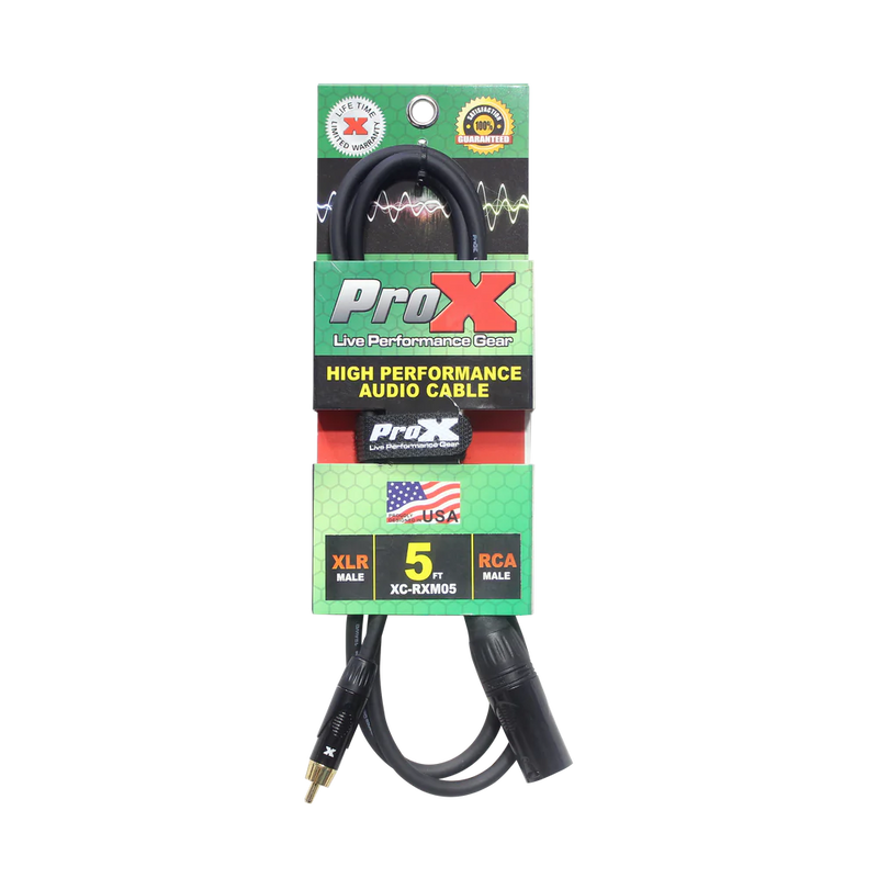 PRO-X- XC-RXM05 - ProX XC-RXM05 5 Ft. Unbalanced RCA to XLR3-M High Performance Audio Cable