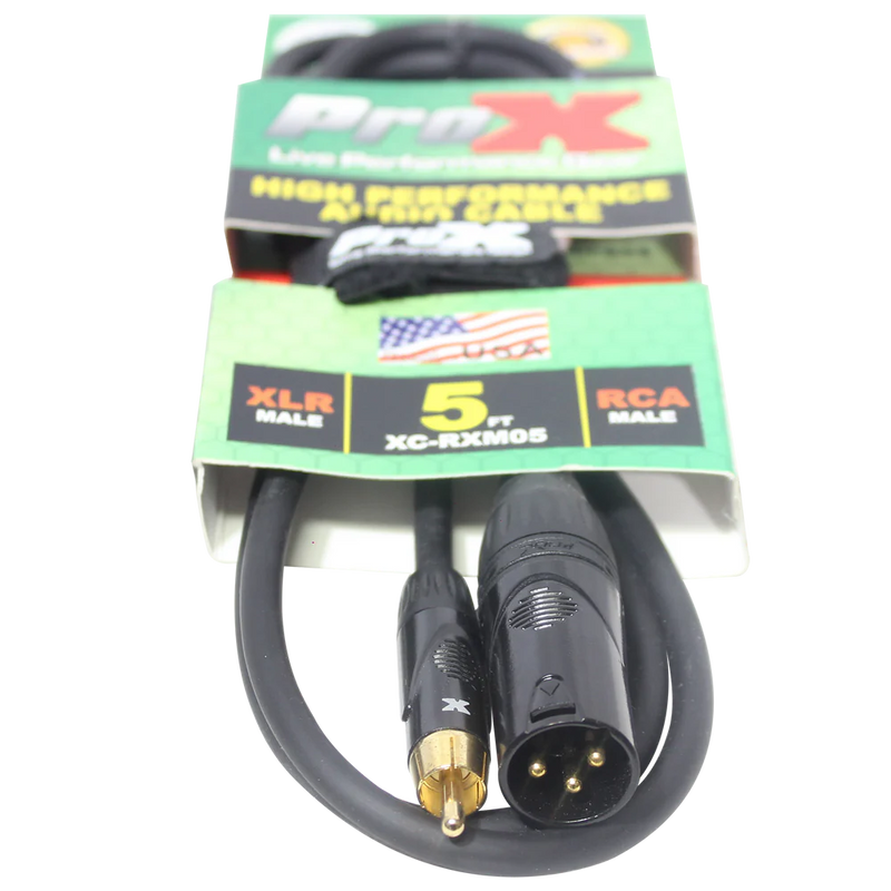 PRO-X- XC-RXM05 - ProX XC-RXM05 5 Ft. Unbalanced RCA to XLR3-M High Performance Audio Cable