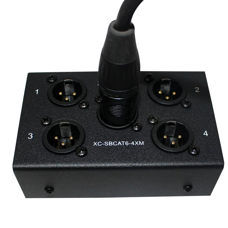 PRO-X- XC-SBCAT6-4XM - ProX XC-SBCAT6-4XM 4 Channel XLR-M CAT6 Audio/DMX Portable Snake Box