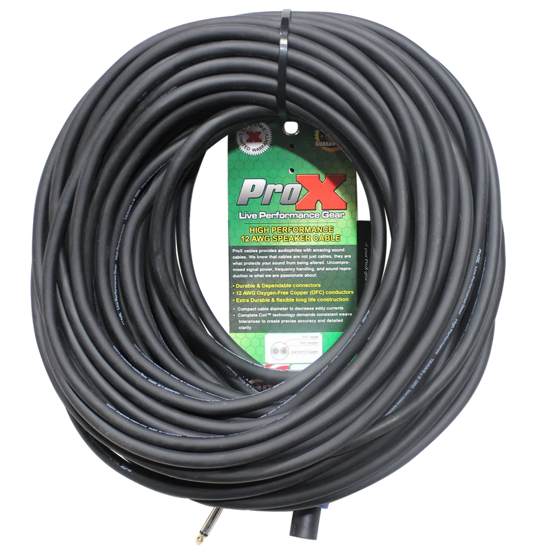 PRO-X- XC-SQ100 - ProX XC-SQ100 100ft. SpeakOn to 1/4" TS-M High Performance Speaker Cable 12AWG