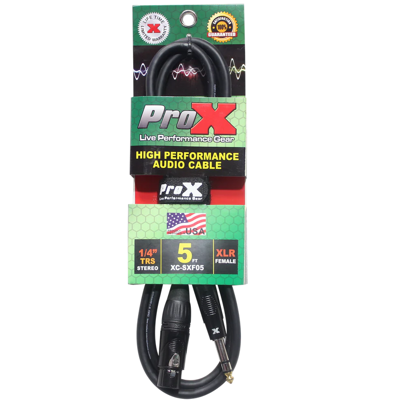 PRO-X- XC-SXF05 - ProX XC-SXF05 5 Ft. Balanced 1/4" TRS-M to XLR-F High Performance Audio Cable