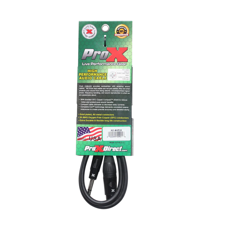 PRO-X- XC-SXF05 - ProX XC-SXF05 5 Ft. Balanced 1/4" TRS-M to XLR-F High Performance Audio Cable