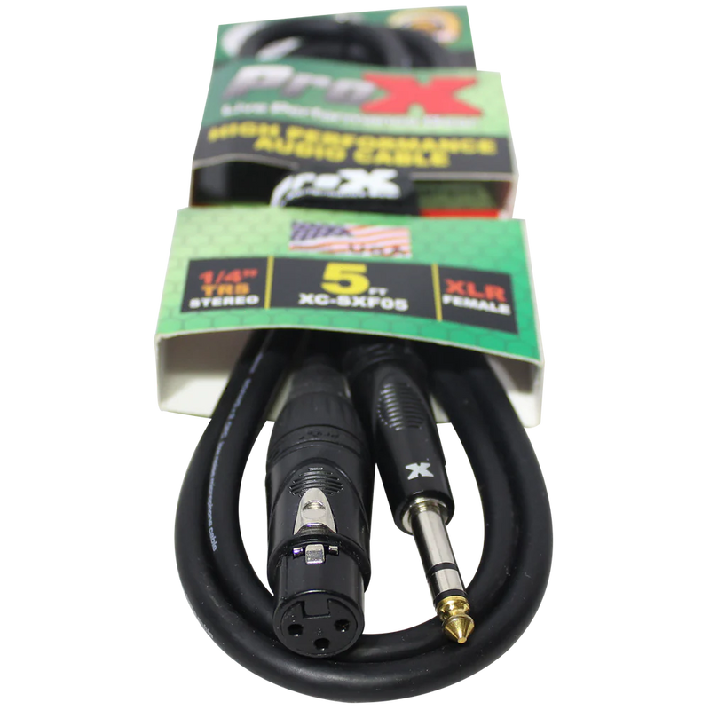 PRO-X- XC-SXF05 - ProX XC-SXF05 5 Ft. Balanced 1/4" TRS-M to XLR-F High Performance Audio Cable