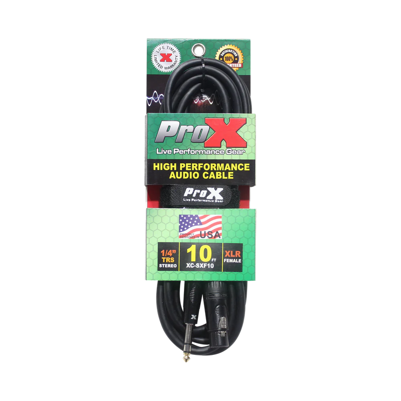 PROX-XC-SXF10 - ProX XC-SXF10 10 Ft. Balanced 1/4" TRS to XLR3-F High Performance Audio Cable