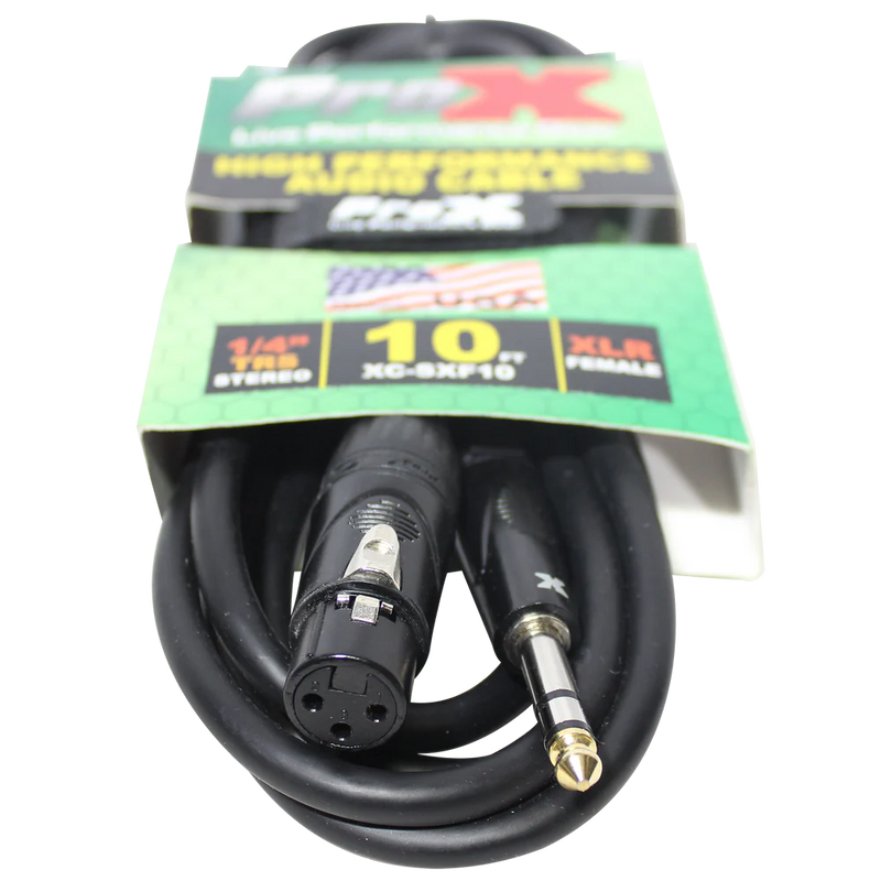 PROX-XC-SXF10 - ProX XC-SXF10 10 Ft. Balanced 1/4" TRS to XLR3-F High Performance Audio Cable