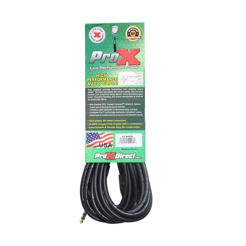 PRO-X- XC-SXF25 - ProX XC-SXF25 25 Ft. Balanced 1/4" TRS to XLR3-F High Performance Audio Cable