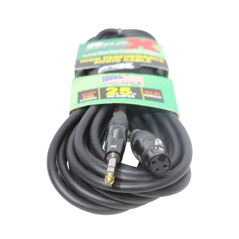 PROX-XC-SXF25 - ProX XC-SXF25 25 Ft. Balanced 1/4" TRS to XLR3-F High Performance Audio Cable