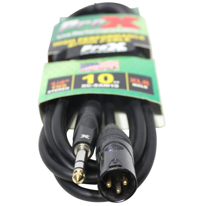 PRO-X- XC-SXM10 - ProX XC-SXM10 10 Ft. Balanced XLR3-M to 1/4 TRS-M High Performance Audio Cable