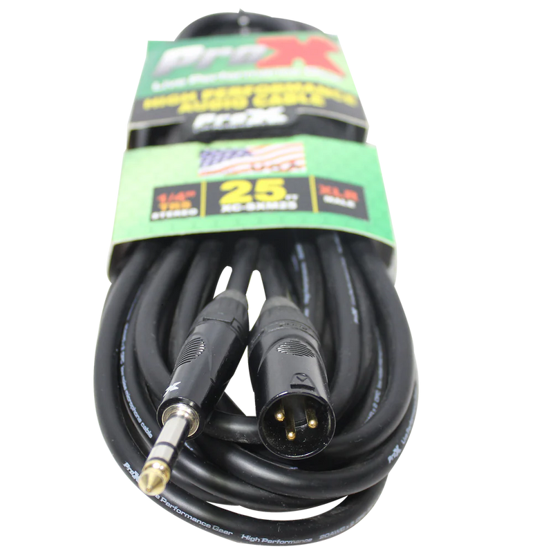 PRO-X- XC-SXM25 - ProX XC-SXM25 25 Ft. Balanced XLR-M to 1/4 TRS-M High Performance Audio Cable