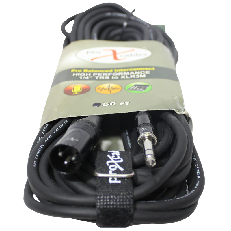 PROX-XC-SXM50 - ProX XC-SXM50 50 Ft. Balanced XLR3-M to 1/4 TRS-M High Performance Audio Cable