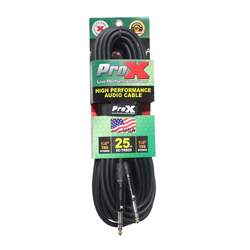 PRO-X- XC-TRS25 - ProX XC-TRS25 Balanced 1/4" TRS-M to TRS-M High Performance Audio Cable - 25'