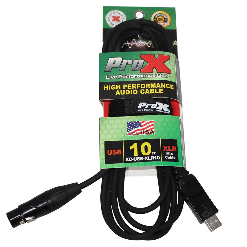 PROX-XC-USB-XLR10 - ProX XC-USB-XLR10 XLR-F to USB High Performance Audio Cable - 10ft