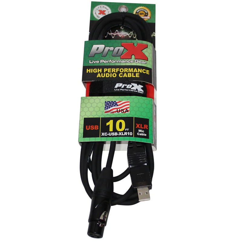 PRO-X- XC-USB-XLR10 - ProX XC-USB-XLR10 XLR-F to USB High Performance Audio Cable - 10ft