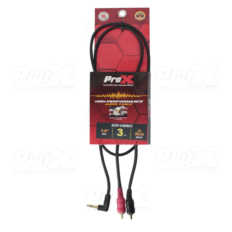 PROX-XCP-CMR03 - ProX XCP-CMR03 Audio Cable 1/8" (3.5mm) Mini TRS to Dual RCA-M - 3 Ft.