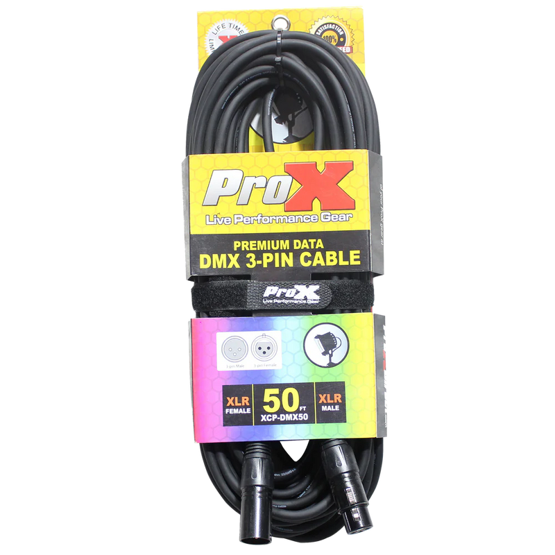 PROX-XCP-DMX50 - ProX XCP-DMX50 50 Ft. DMX XLR3-M to XLR3-F Premium Cable