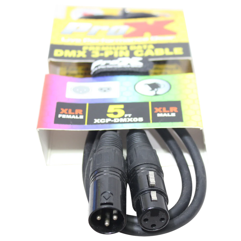 PROX-XCP-DMX05 - ProX XCP-DMX05 5 Ft. DMX XLR3-M to XLR3-F Premium Cable