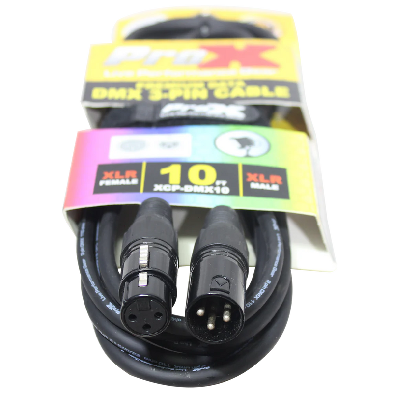 PROX-XCP-DMX10 - ProX XCP-DMX10 10 Ft. DMX XLR3-M to XLR3-F Premium Cable