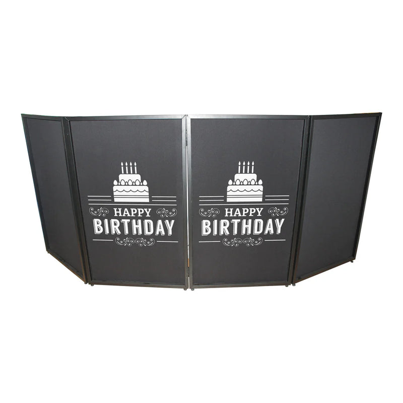 PROX-XF-SHBD21 - ProX XF-SHBD21 Happy Birthday Facade Enhancement Scrim (White Print on Black)