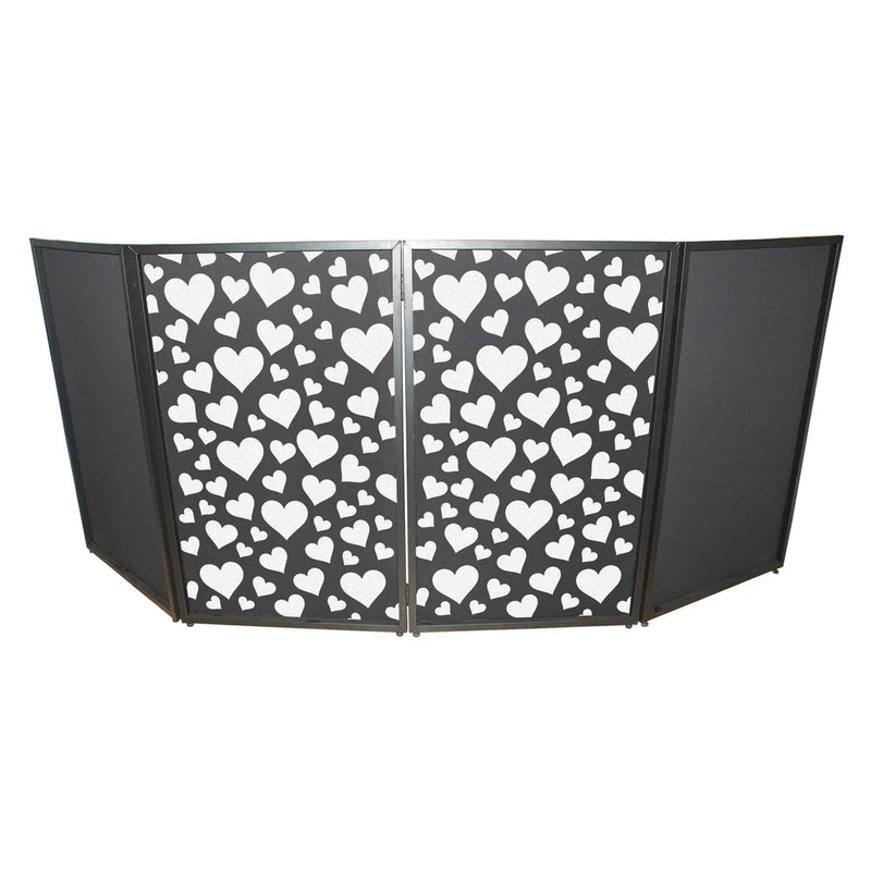 PRO-X- XF-SPHEARTSX2 - ProX XF-SPHEARTSX2 Hearts Pattern Facade Enhancement Scrims (White Hearts on Black)