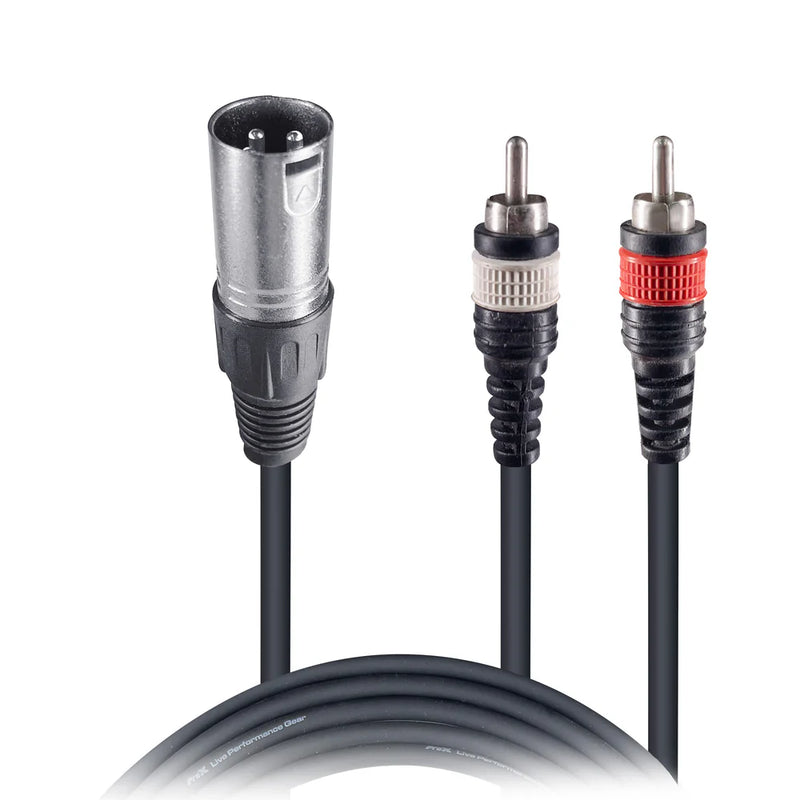 PRO-X- XC-XMYRCA05 - ProX XC-XMYRCA05 5' Ft. High Performance Audio Y Cable XLR-M to Dual RCA