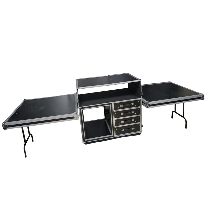 PRO-X- XS-12U4DTWCO - ProX XS-12U4DTWCO Dual-Table Case And Mixing Console Workstation W-Casters