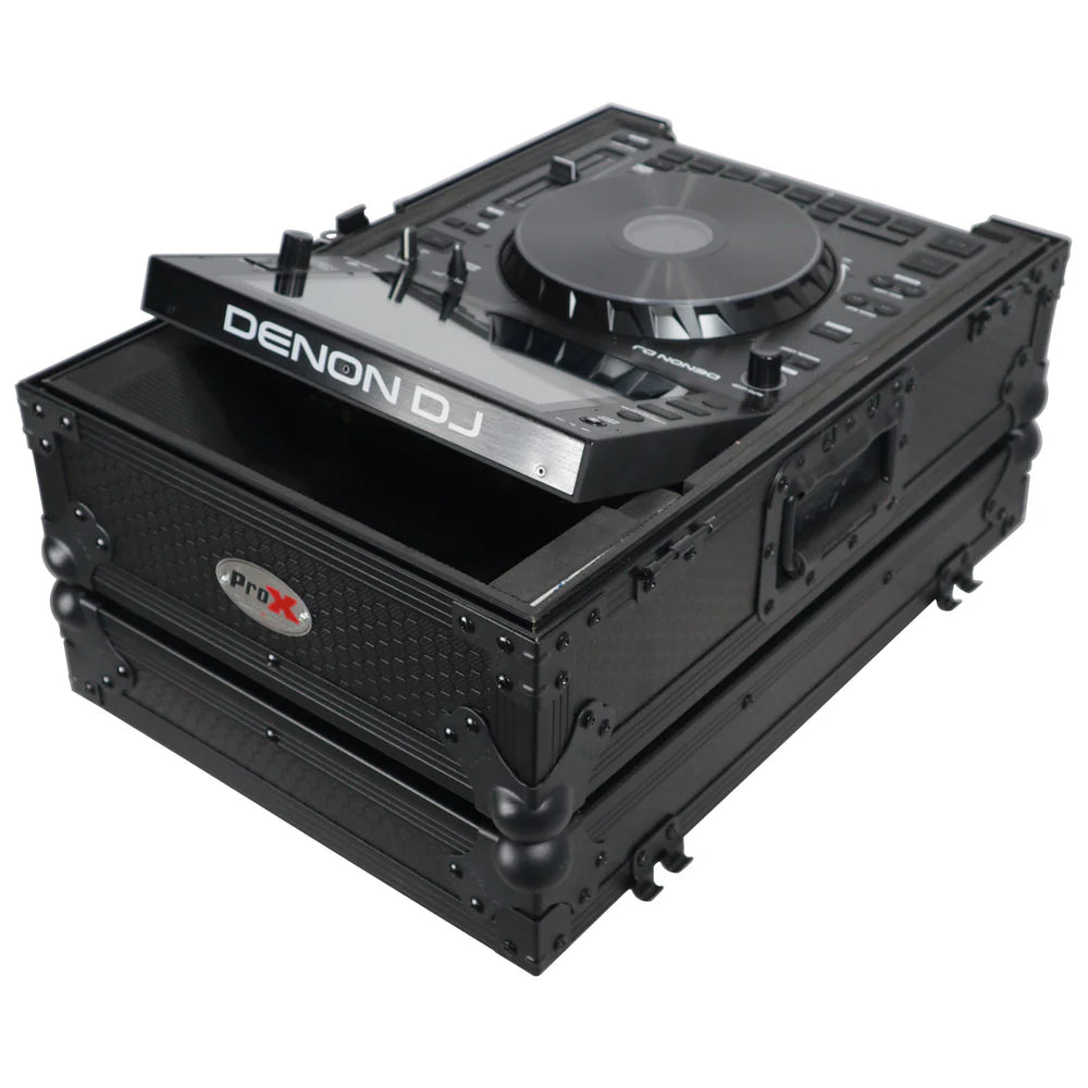 PRO-X- XS-CDBL - Prox XS-CDBL Large Format CD-Media Player CDJ-3000 Flight Case (Black on Black)