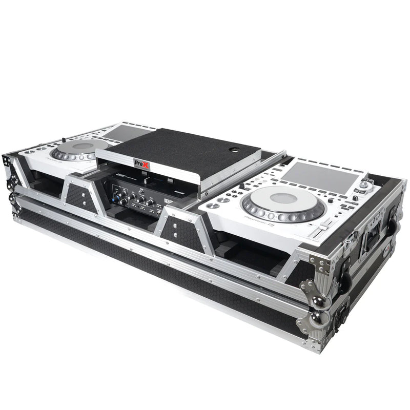 PRO-X- XS-CDM3000WLT - ProX XS-CDM3000WLT Flight Case DJ Coffin for Pioneer Mixer DJM-900NXS2 and 2 CDJ-3000 W-Wheels and Laptop Shelf