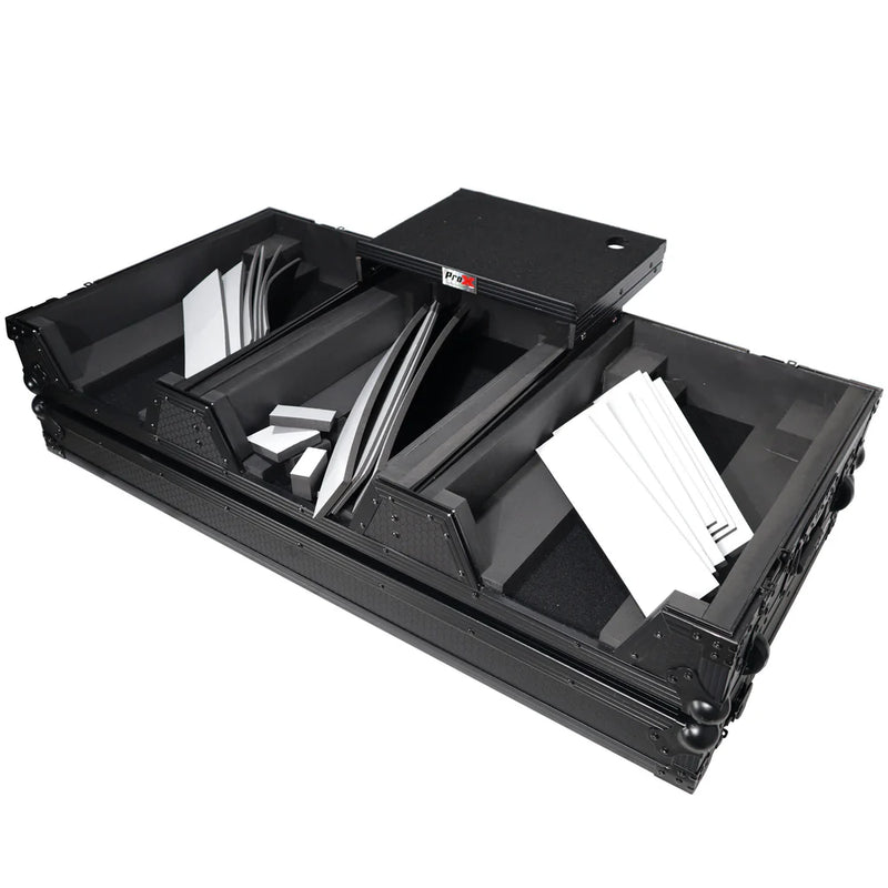 PRO-X- XS-CDM3000WLTBL - ProX XS-CDM3000WLTBL DJ Coffin Case for Pioneer 2X CDJ-3000 CD and DJM-900NXS2 Mixer W/Wheels & Laptop Shelf (Black on Black)