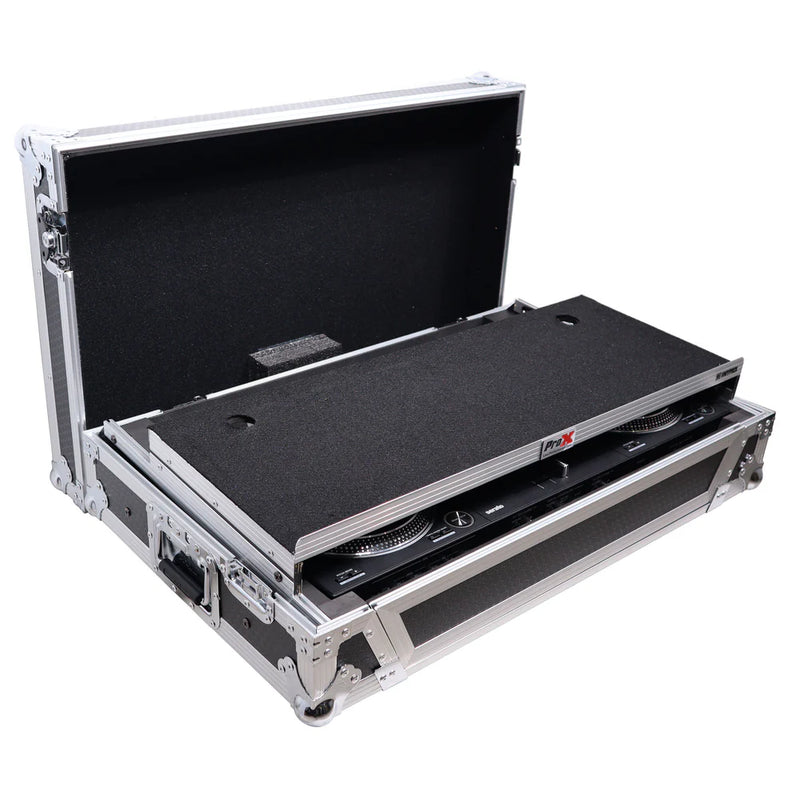 PRO-X- XS-DDJREV7 WLT WH - ProX XS-DDJREV7 WLT Case for Pioneer DDJ-REV7 DJ Controller with Laptop Shelf Wheels and 1U Rackspace