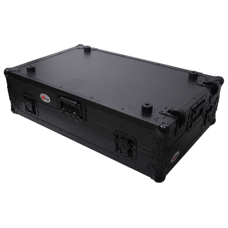 PRO-X- XS-DDJSR2 LT LED - ProX Flight Case for Pioneer DDJ-SR2 Controller with Laptop Shelf and LED Kit (Silver-on-Black)