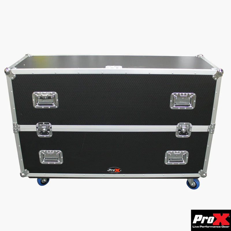 PRO-X- XS-LCD4350WX2 - ProX XS-LCD4350WX2 LCD/LED/Plasma Road Case Holds Two 43"-50" TVs Adjustable Case W/4 Inch Casters