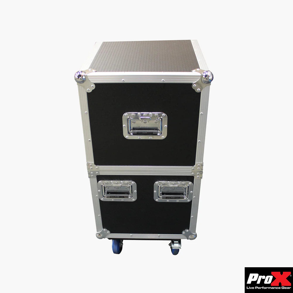 PRO-X- XS-LCD4350WX2 - ProX XS-LCD4350WX2 LCD/LED/Plasma Road Case Holds Two 43"-50" TVs Adjustable Case W/4 Inch Casters