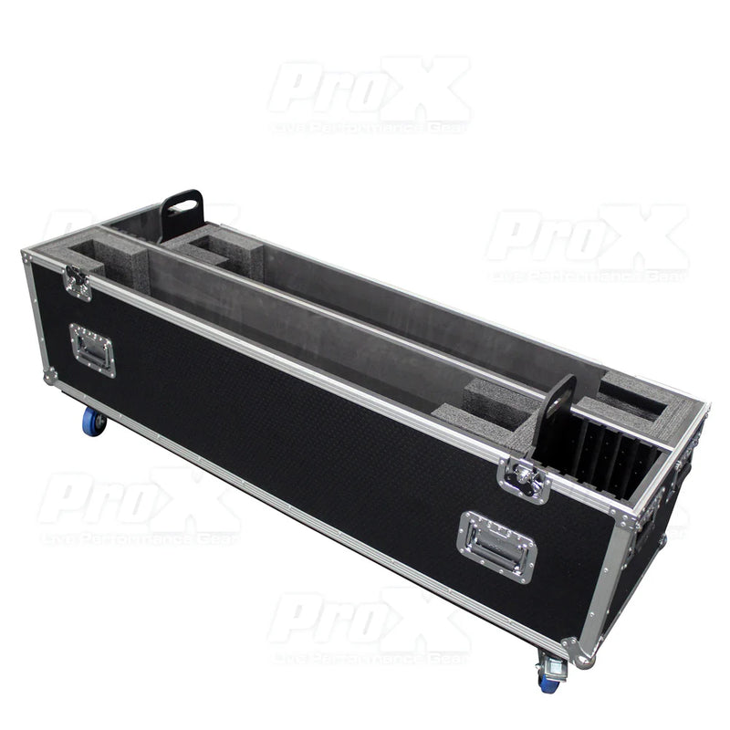 PRO-X- XS-LCD7080WX2 - ProX XS-LCD7080WX2 LED-LCD-Plasma TV Dual 70" to 80" Adjustable Flight Case W/4" Casters