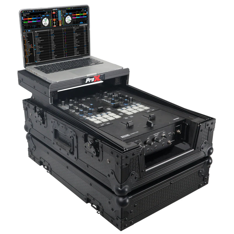 PRO-X- XS-M11LTBL - ProX XS-M11LTBL Fits Pioneer DJM S11/Rane 70/72 MK2 w/Laptop Shelf (Black on Black)