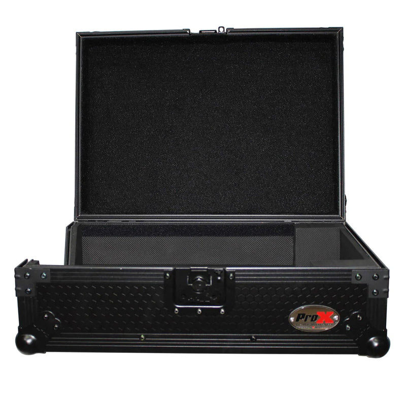 PRO-X- XS-M12BL - ProX XS-M12BL Universal 12 Mixer Ata Hard Road Flight Case For Large Format Dj Mixers (Black On Black)